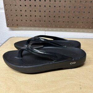 Oofos Oolala Flip Flop Women's US 8 Black Comfort Casual Slip-On Thong Sandal